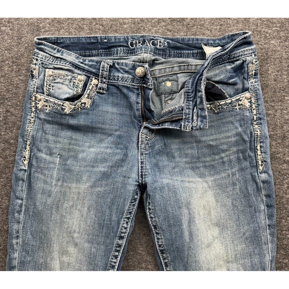 Grace in LA Denim - Grace in LA Easy Fit Jeans Womens 28 Bootcut Embellished Cowgirl